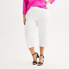 Women's Plus Size Capri Jeans White 18 - White Mark