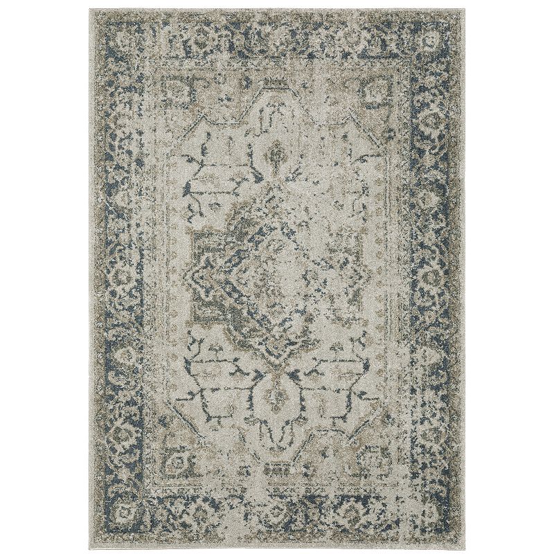 StyleHaven Archer Vintage Medallion Area Rug, Grey, 6.5X9.5 Ft