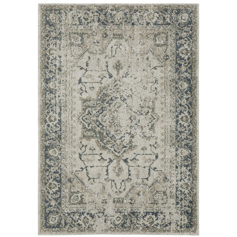 StyleHaven Archer Vintage Medallion Area Rug, Grey, 10X13 Ft