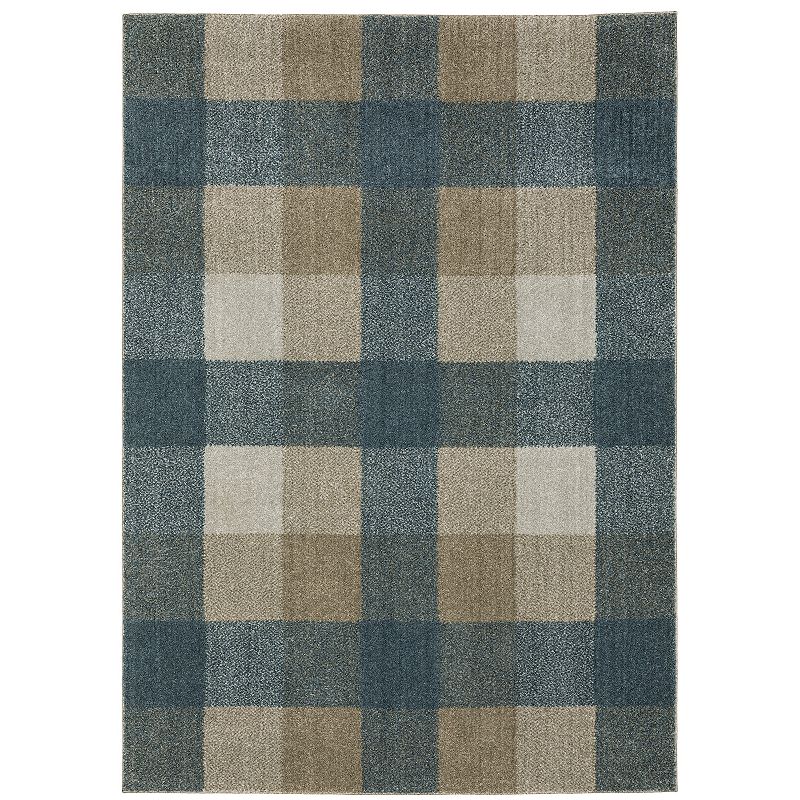 StyleHaven Archer Farmhouse Plaid Area Rug, Blue, 8X11 Ft