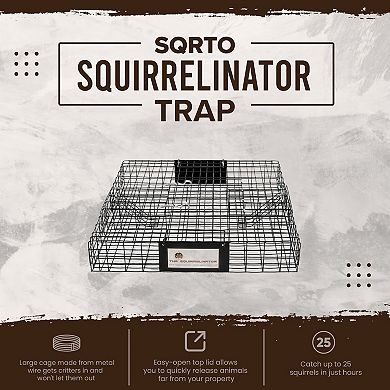 Rugged Ranch SQRTO Squirrelinator Trap CatchMor Live Animal 2 Door Metal Cage