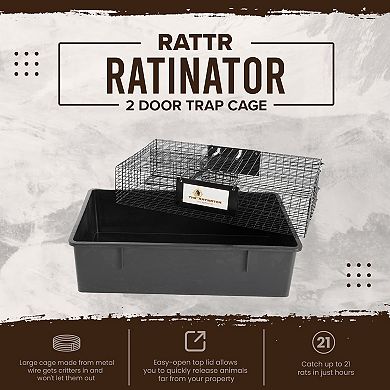 Rugged Ranch Rattr Ratinator Live Rat Multi-catch Animal Metal 2 Door Trap Cage