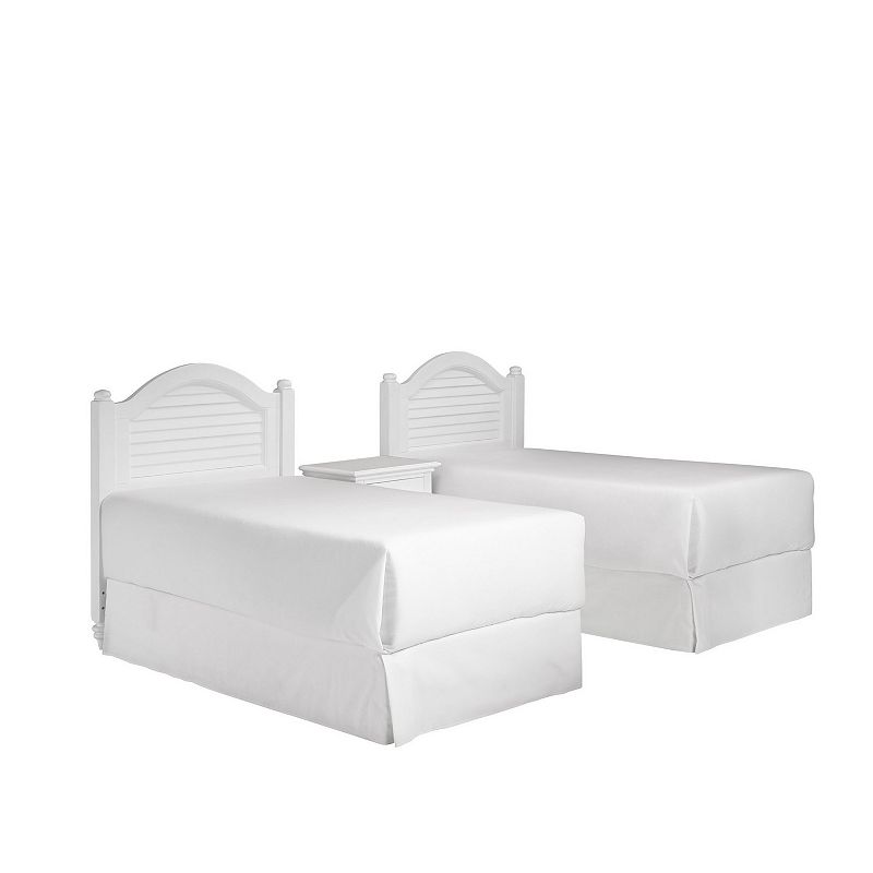 homestyles Bermuda Twin Headboard & Nightstand 2-piece Set, White