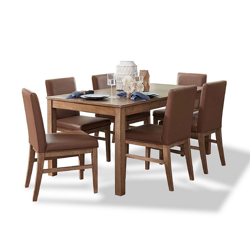 homestyles Big Sur 7-piece Upholstered Dining Set, Brown