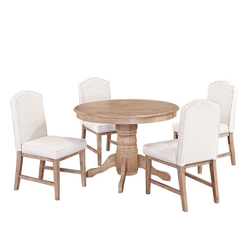 homestyles Cambridge 5-Piece Upholstered Dining Set, White