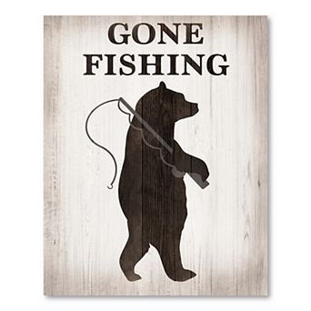 COURTSIDE MARKET Gone Fishing Board Sign