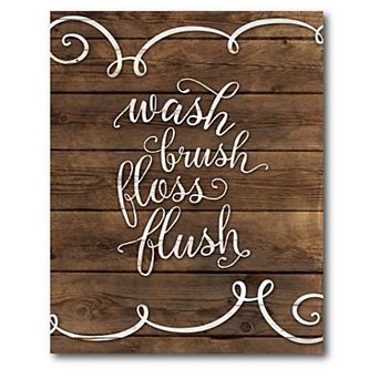 COURTSIDE MARKET Wash Brush Floss Flush Board Sign