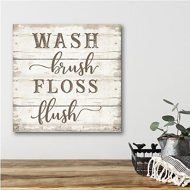 COURTSIDE MARKET Wash Brush Floss Flush Board Sign