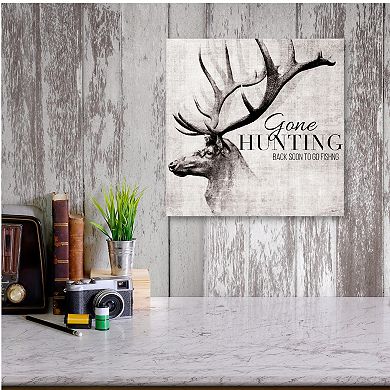 COURTSIDE MARKET Gone Hunting Board Sign