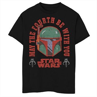 Boys 8-20 May the Fourth Be With You Boba Fett Helmet Graphic Tee