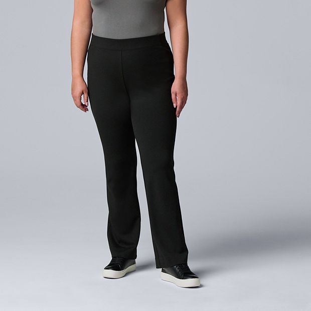 Plus Size Simply Vera Vera Wang High-Waisted Pull-On Ponte Bootcut Pants