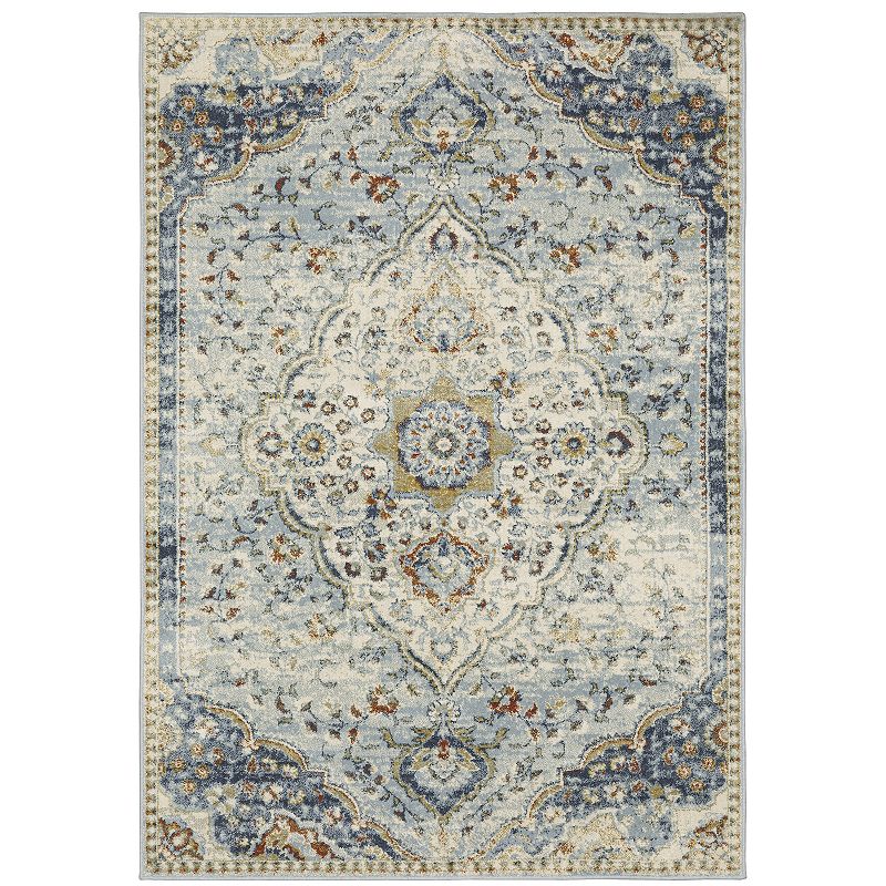 StyleHaven Bassel Vintage Medallion Area Rug, Blue, 10X13 Ft
