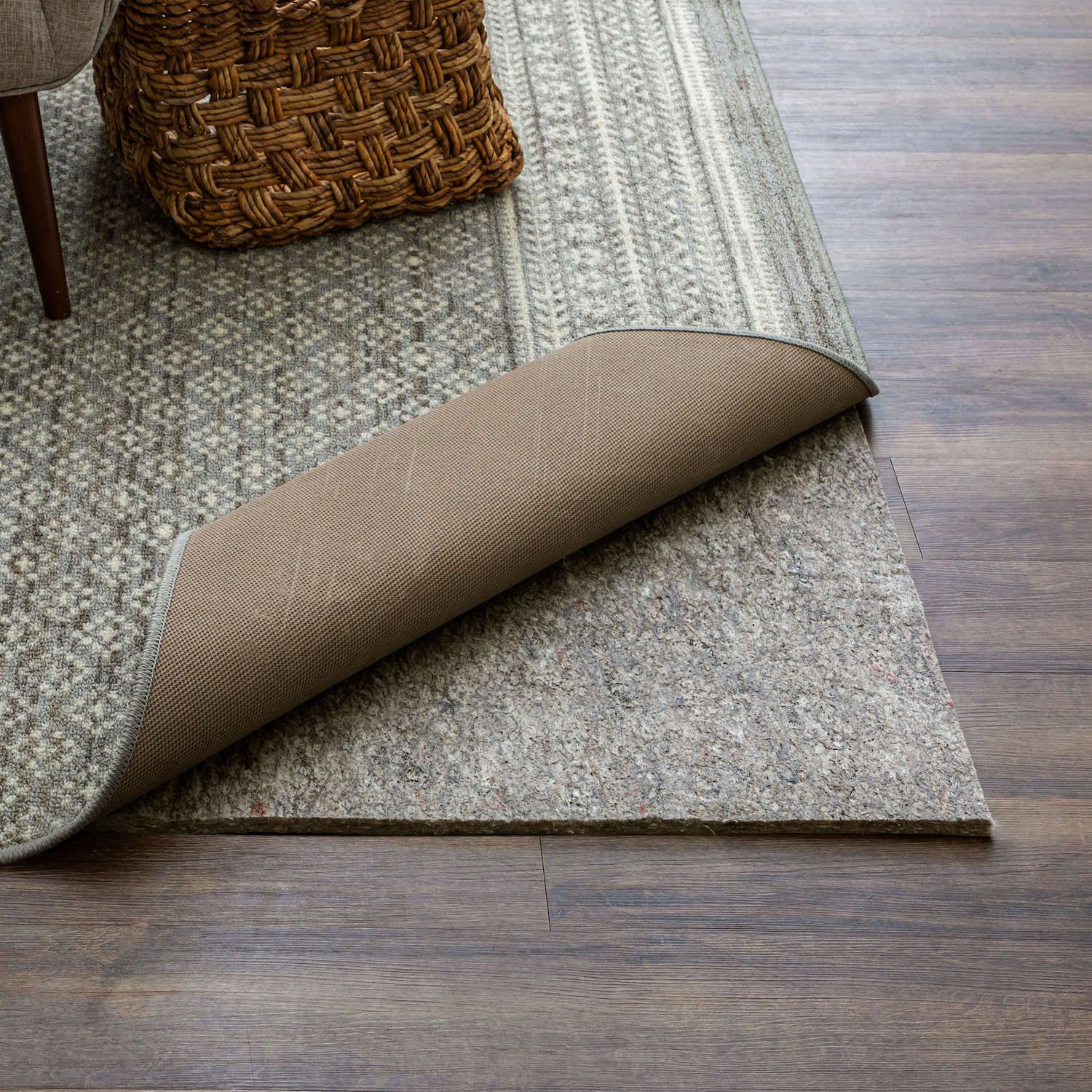 Mohawk Home 8 x 10 1/8 Low Profile Non Slip Rug Pad Felt + Rubber Gripper,  Great For High Traffic Areas -Safe For All Floors
