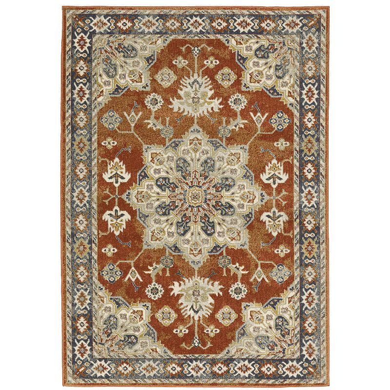 StyleHaven Bassel Center Medallion Area Rug, Red, 10X13 Ft