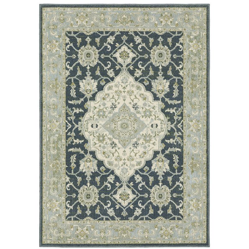 StyleHaven Bassel Center Medallion Area Rug, Blue, 5X7 Ft