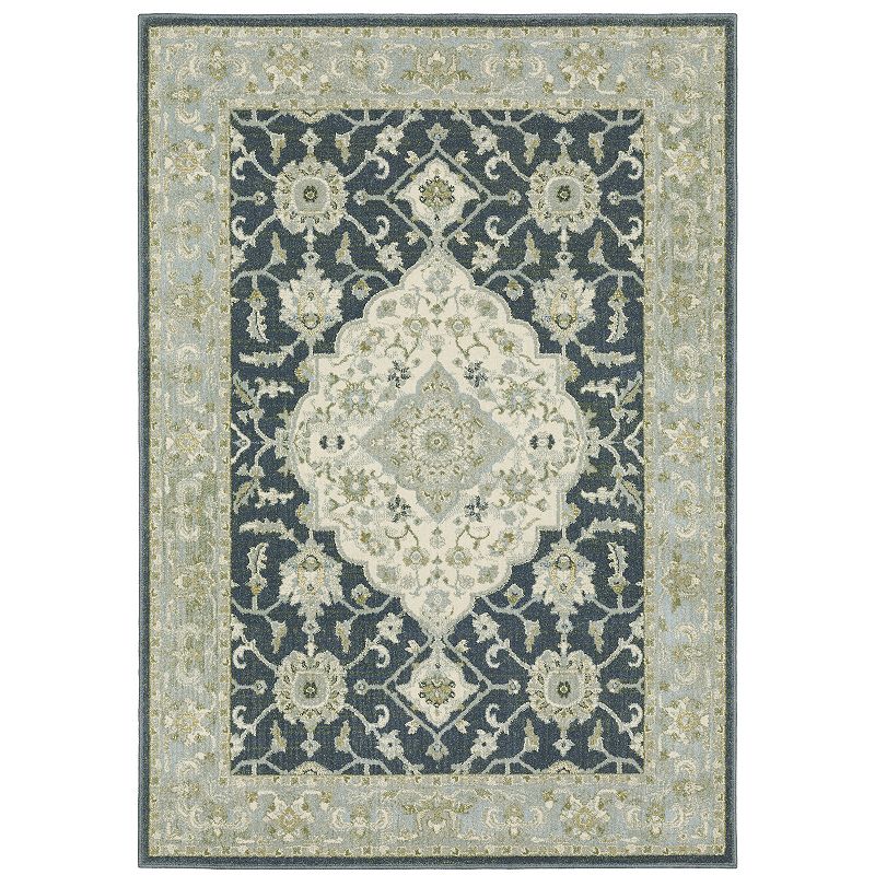 StyleHaven Bassel Center Medallion Area Rug, Blue, 10X13 Ft