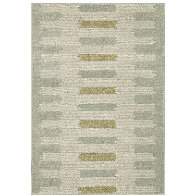 StyleHaven Bassel Abstract Striped Area Rug, Beig/Green, 10X13 Ft