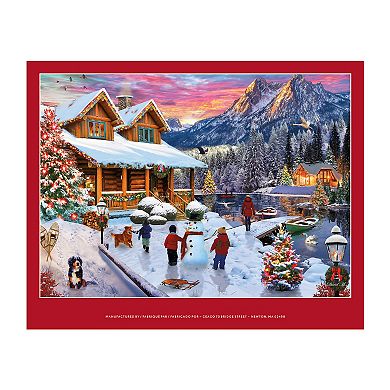 Lake Cabin at Christmas 1000 Piece Puzzle