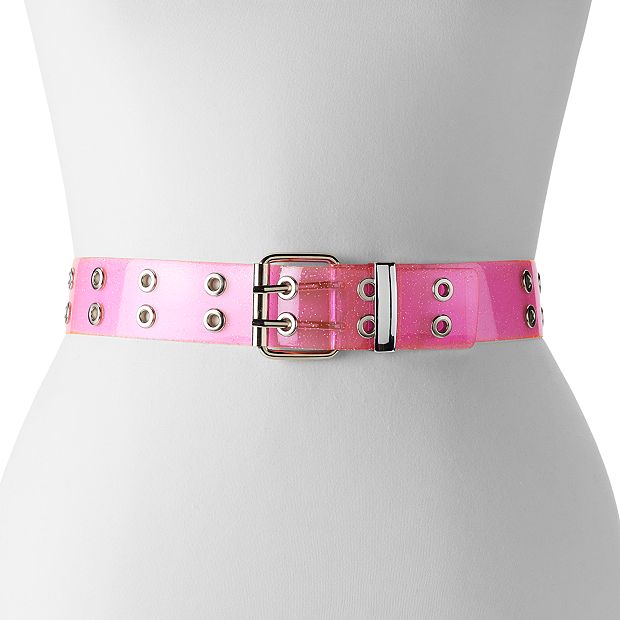 Pastel Pink Heart Grommet Belt