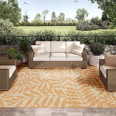 Addison Indoor Outdoor Yuma Tropical Leaves Rug