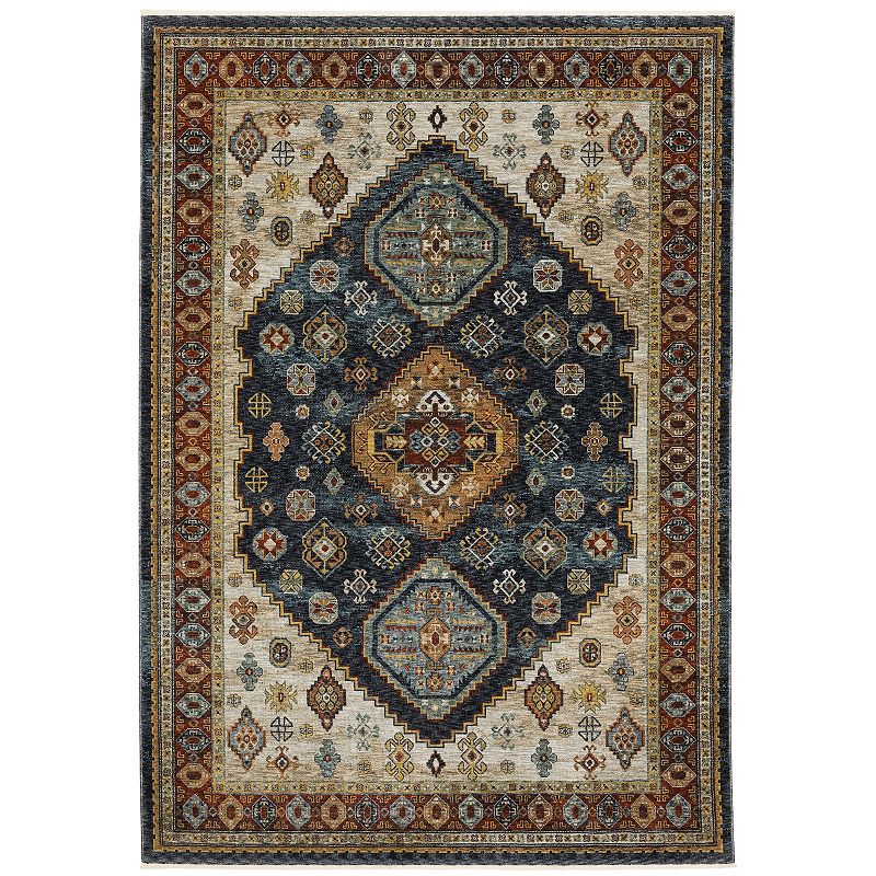 StyleHaven Amelie Traditional Medallion Area Rug, Blue, 8X11 Ft
