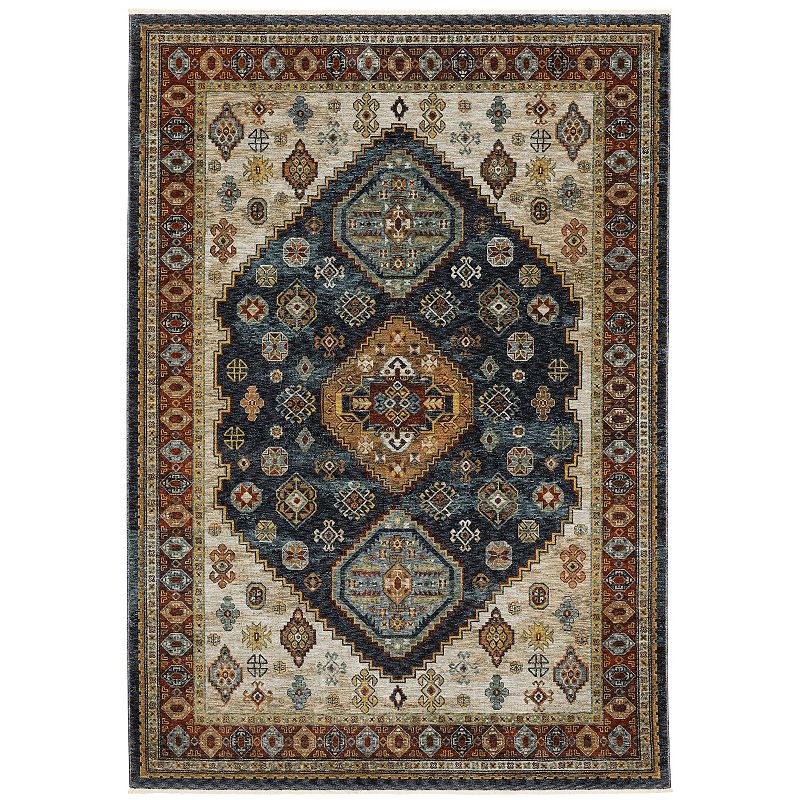 StyleHaven Amelie Traditional Medallion Area Rug, Blue, 10X13 Ft