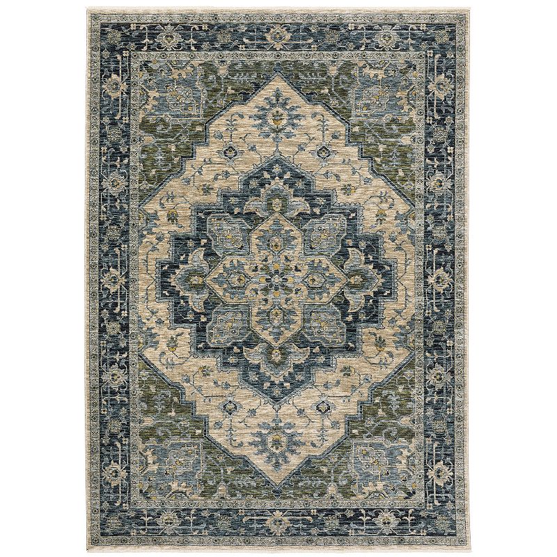 StyleHaven Amelie Center Medallion Area Rug, Blue, 10X13 Ft