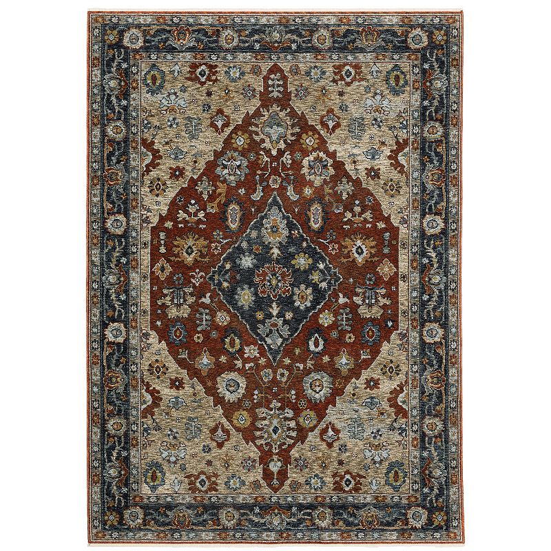 StyleHaven Amelie Vintage Medallion Area Rug, Red, 10X13 Ft