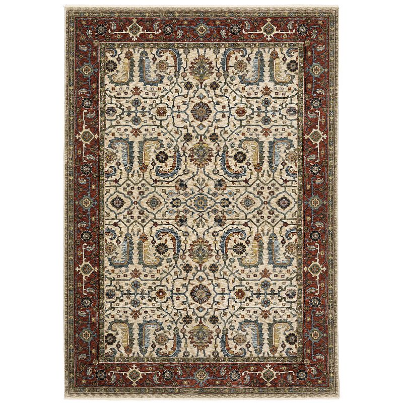 StyleHaven Amelie Bordered Persian Area Rug, White, 10X13 Ft
