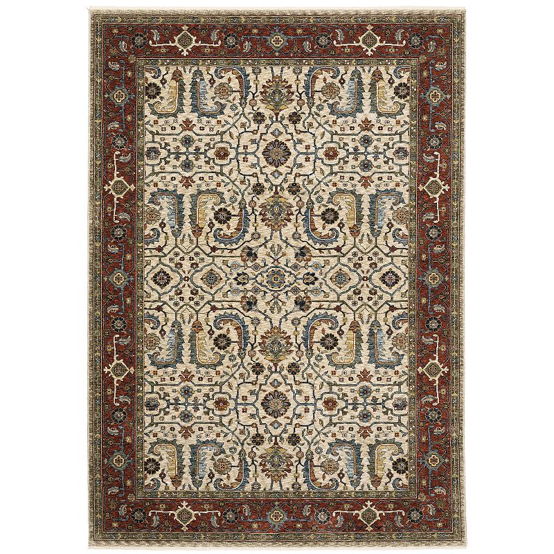 StyleHaven Amelie Bordered Persian Area Rug, White, 10X13 Ft