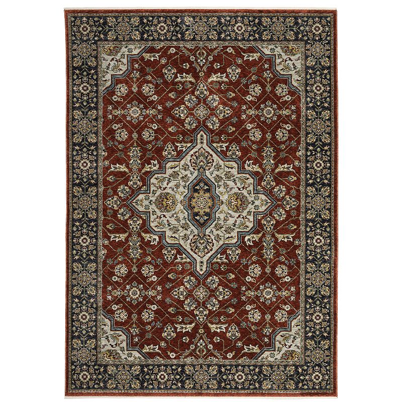 StyleHaven Amelie Ornate Medallion Area Rug, Red, 10X13 Ft