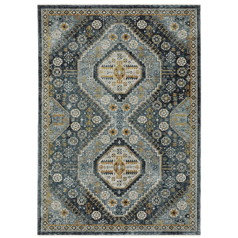 StyleHaven Amelie Nomadic Tribal Area Rug, Blue, 10X13 Ft