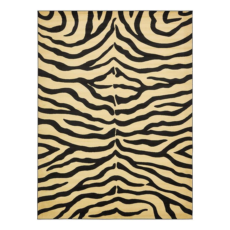 Unique Loom Okapi Wildlife Rug, Yellow, 9X12 Ft