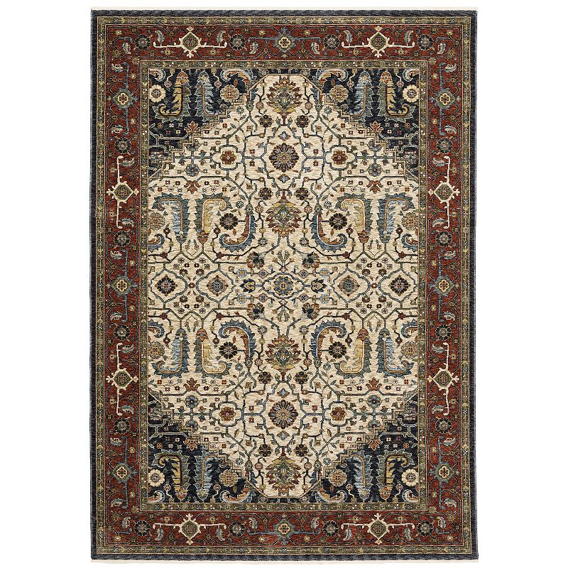 StyleHaven Amelie Bordered Persian Area Rug, White, 10X13 Ft