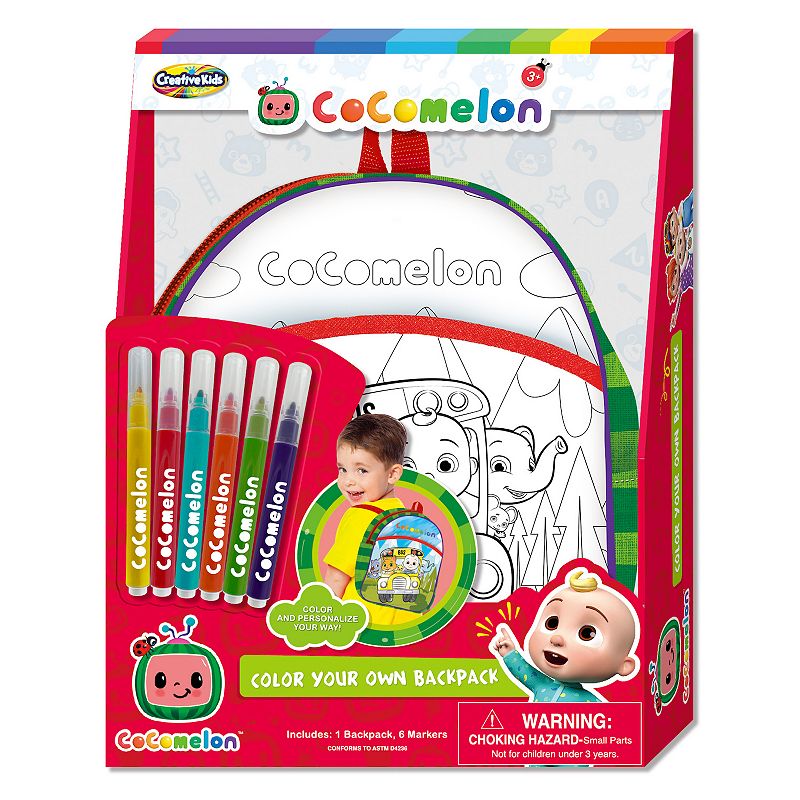 58740533 CoComelon Design Your Own Backpack and Markers Set sku 58740533