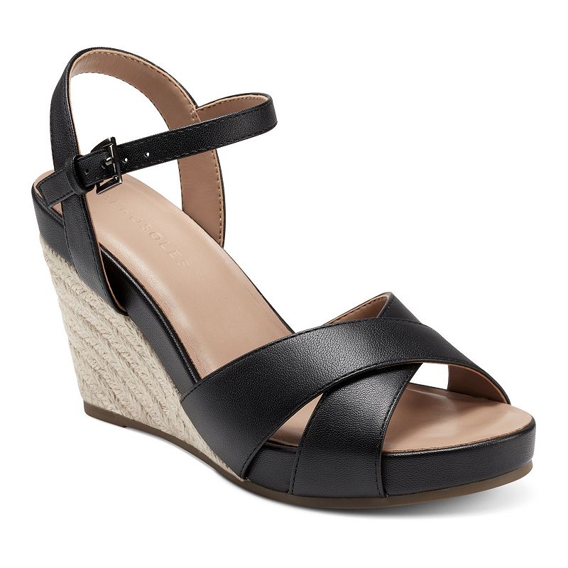 Aerosoles Porter Womens Wedge Sandals, Size: 7.5, Black