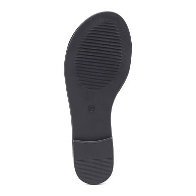 London Rag Clear Women's Buckled Quilted Slides