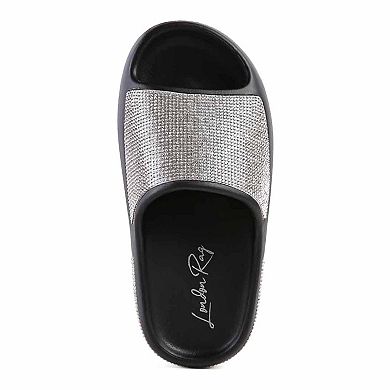 London Rag DUMBA Diamante Women's Pool Sliders