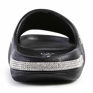 London Rag DUMBA Diamante Women's Pool Sliders