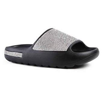 London Rag DUMBA Diamante Women's Pool Sliders