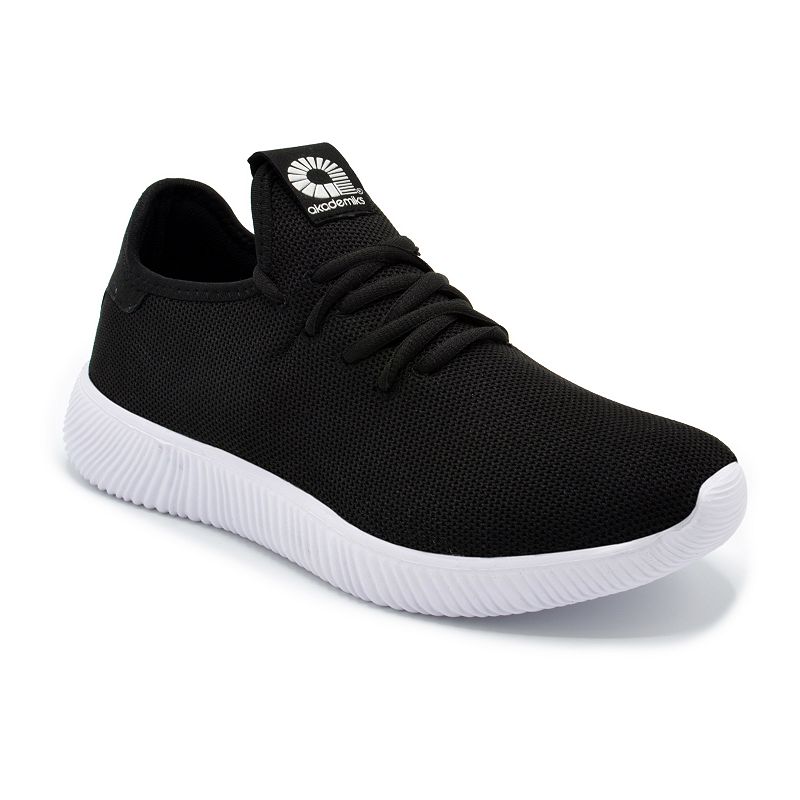 Akademiks Pulse Mens Knit Sneakers, Size: 8, Black