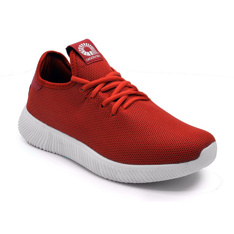 Akademiks Pulse Mens Knit Sneakers, Size: 8, Red