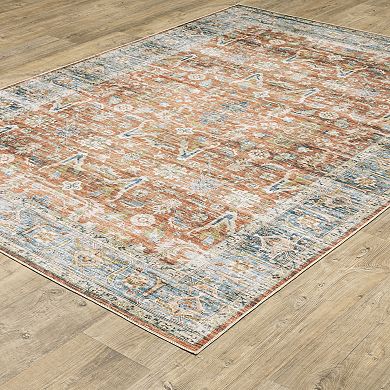 StyleHaven Clarissa Washable Bordered Ornate Area Rug