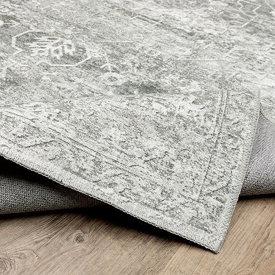 StyleHaven Marissa Washable Distressed Ornate Area Rug