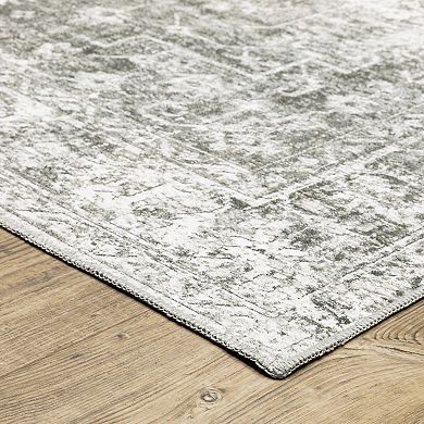 StyleHaven Marissa Washable Distressed Ornate Area Rug