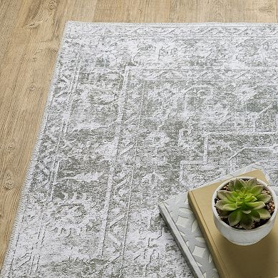 StyleHaven Marissa Washable Distressed Ornate Area Rug