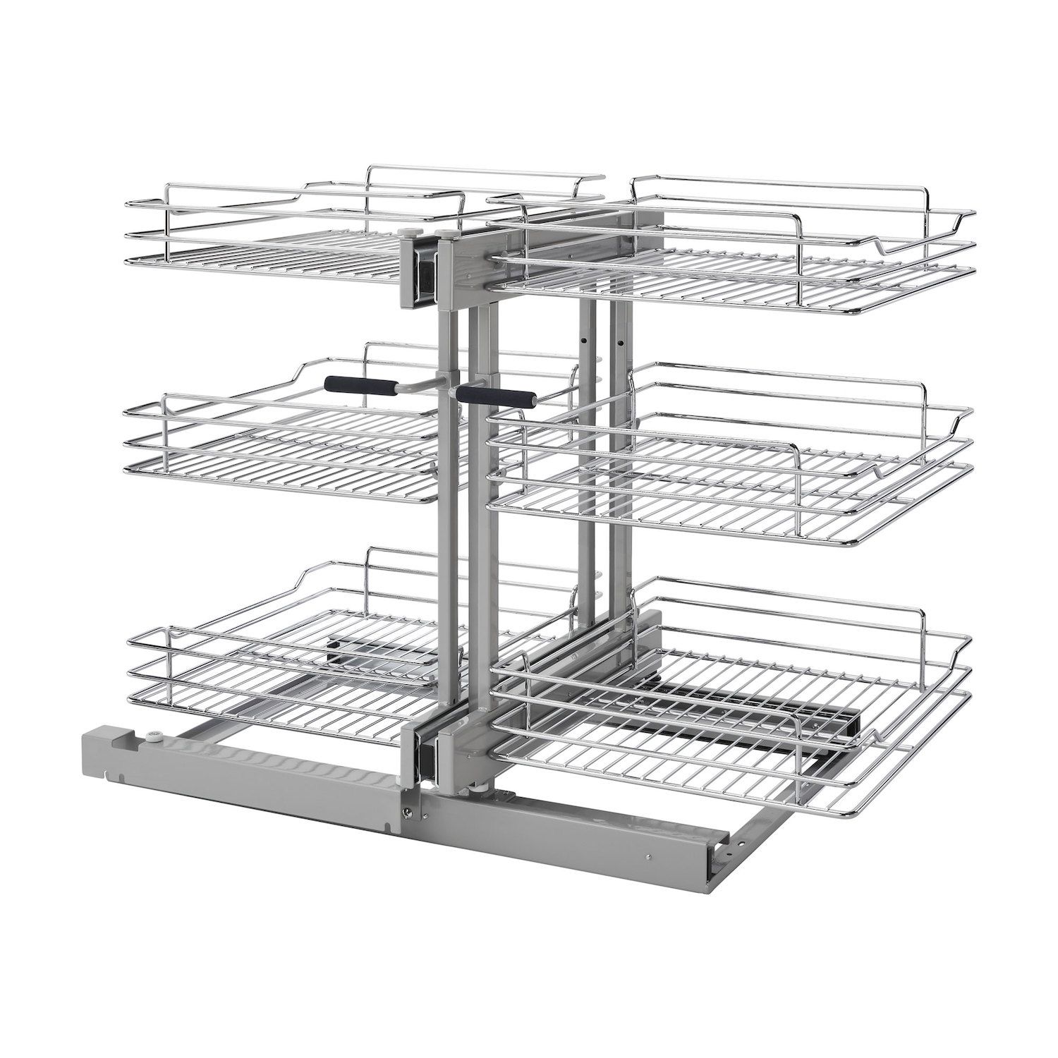 Rev-a-shelf 2-tier Kitchen Cabinet Pull Out Shelf And Drawer Organizer  Slide Out Pantry Storage Basket In Multiple Sizes, 12 X 22 In,  5wb2-1222cr-1 : Target