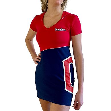 Women's Refried Apparel Red/Navy Cleveland Guardians Hoodie Dress