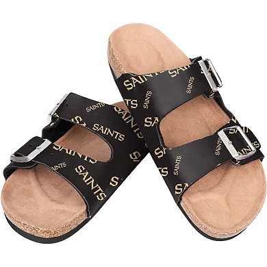 Women's FOCO New Orleans Saints Mini Print Double-Buckle Sandals