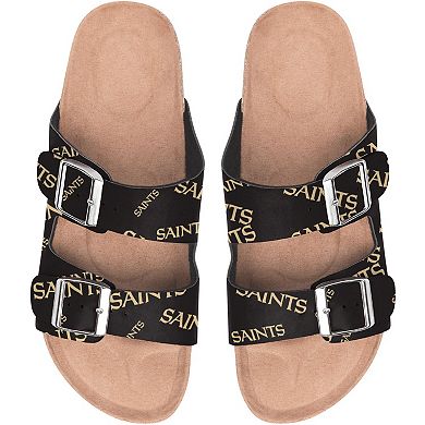 Women's FOCO New Orleans Saints Mini Print Double-Buckle Sandals